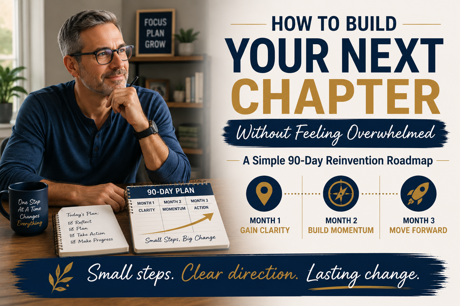You are currently viewing How to Build Your Next Chapter Without Feeling Overwhelmed: A Simple 90-Day Reinvention Roadmap